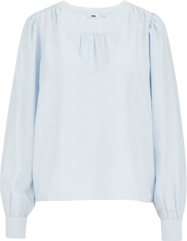 WE Fashion - Top - Lichtblauw - V-hals - Rechte Mouwen