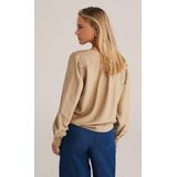 WE Fashion - Blouseshirt - Beige - Lange Mouw - Normale Pasvorm