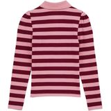 WE Fashion - Poloshirt - Lichtroze/Bourgogne - Lange Mouw - Normale Pasvorm