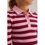 WE Fashion - Poloshirt - Lichtroze/Bourgogne - Lange Mouw - Normale Pasvorm