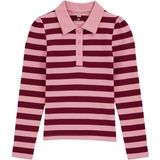 WE Fashion - Poloshirt - Lichtroze/Bourgogne - Lange Mouw - Normale Pasvorm