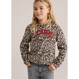 WE Fashion - Shirt - Bruin - Dierenprint - Lange Mouw