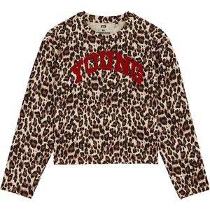 WE Fashion - Shirt - Bruin - Lange Mouw - Dierenprint