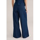 Blue Ridge - Dames wide leg broek - Donkerblauw - High waist - Katoen