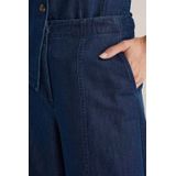 Blue Ridge - Dames wide leg broek - Donkerblauw - High waist - Katoen
