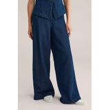 Blue Ridge - Dames wide leg broek - Donkerblauw - High waist - Katoen