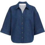 WE Fashion - Poloshirt - Donkerblauw - Ingebreid Patroon