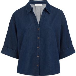 Blue Ridge - Dames Denim Blouse - Donkerblauw - Curve - Boxy Fit