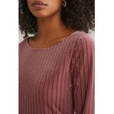 WE Fashion - Velours Top - Oudroze - Lange Mouwen