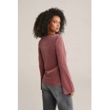 WE Fashion - Velours Top - Oudroze - Lange Mouwen