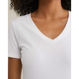 WE Fashion - T-shirt - Wit - Slim Fit - Korte Mouwen