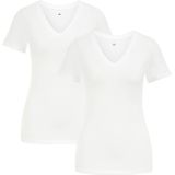 WE Fashion - T-shirt - Wit - Slim Fit - Korte Mouwen