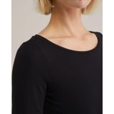 WE Fashion - T-shirt - Zwart - Driekwart Mouwen - Aansluitend