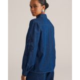 WE Fashion - Denim Blouse - Met Borduursels - Regular Fit