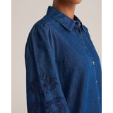 WE Fashion - Denim Blouse - Met Borduursels - Regular Fit
