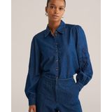 WE Fashion - Denim Blouse - Met Borduursels - Regular Fit