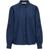 WE Fashion - Denim Blouse - Met Borduursels - Regular Fit