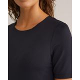 WE Fashion - Shirt - Zwart - Slanke Pasvorm - Kwartmouw