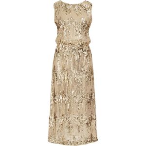 WE Fashion - Midi Jersey Jurk - Goudkleurige Pailletten