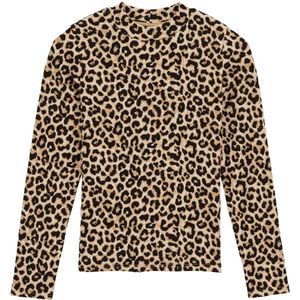 WE Fashion - Shirt - Crème - Dierenprint - Lange Mouw