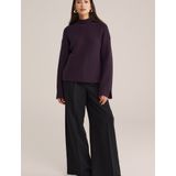 WE Studio - Gebreide Trui - Aubergine - Wolmix - Regular Fit
