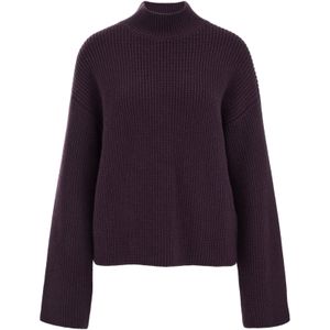 WE Studio - Gebreide Trui - Aubergine - Wolmix - Regular Fit