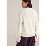 WE Studio - Dames gebreid vest - Gebroken wit - Regular fit