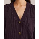 WE Studio - Dames gebreid vest - Aubergine - Regular fit - Wol