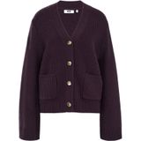 WE Studio - Dames gebreid vest - Aubergine - Regular fit - Wol