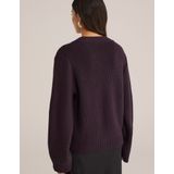 WE Studio - Dames gebreid vest - Aubergine - Regular fit
