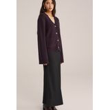 WE Studio - Dames gebreid vest - Aubergine - Regular fit