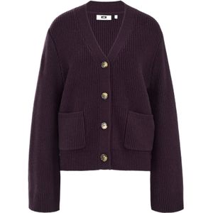 WE Studio - Dames gebreid vest - Aubergine - Regular fit