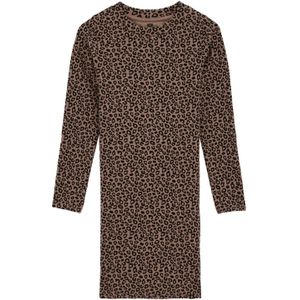 WE Fashion - Bodycon Jurk - Bruin/Zwart