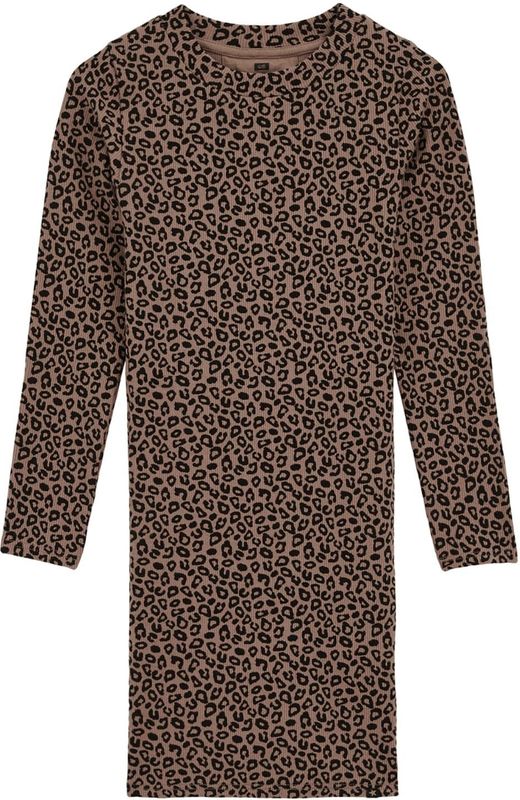 WE Fashion - Bodycon Jurk - Bruin/Zwart