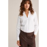 WE Fashion - Blouseshirt - Wit - Katoen - Lange Mouw