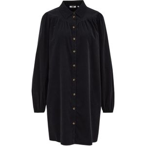 WE Fashion - Corduroy Jurk - Zwart - Lange Mouwen - Korte Lengte