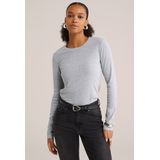 WE Fashion - Top - Grijs - Geribbeld