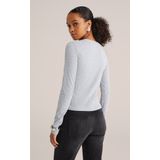 WE Fashion - Top - Grijs - Geribbeld