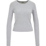 WE Fashion - Top - Grijs - Geribbeld