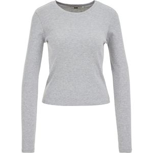 WE Fashion - Top - Grijs - Geribbeld