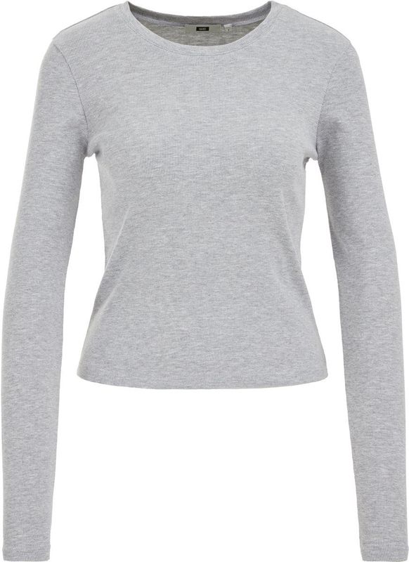 WE Fashion - Top - Grijs - Geribbeld