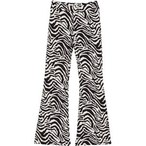 WE Fashion - Broek - Zwart-Wit - Flared Pijpen - Comfortabele Tailleband