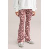 WE Fashion - Broek - Bourgogne - Flared - Lang/maxi - Bloemenprint