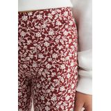 WE Fashion - Broek - Bourgogne - Flared - Lang/maxi - Bloemenprint