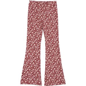 WE Fashion - Broek - Bourgogne - Flared - Lang/maxi - Bloemenprint