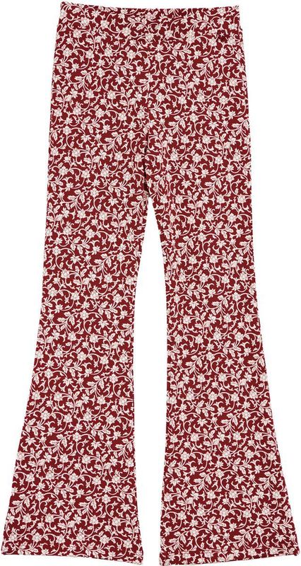 WE Fashion - Broek - Bourgogne - Flared - Lang/maxi - Bloemenprint