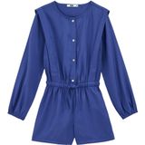 WE Fashion - Overall - Blauw - Knielengte - Normale Pasvorm - Lange Mouw