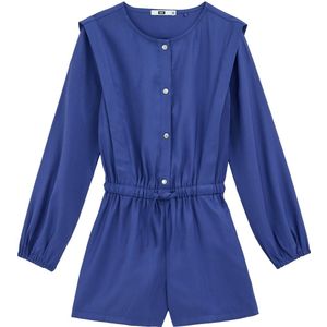 WE Fashion - Overall - Blauw - Knielengte - Normale Pasvorm - Lange Mouw