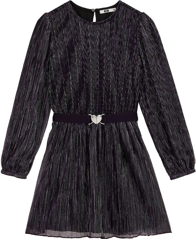 WE Fashion - Jerseyjurk - Zwart - Met Glittergaren - Regular Fit - Lange Mouwen