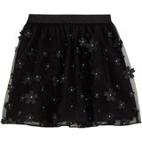 WE Fashion - Strokenrok - Zwart - Met Bloemenborduursels